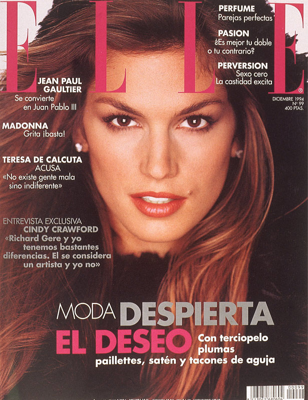 Elle Spain, 1994. Model: Cindy Crawford. 