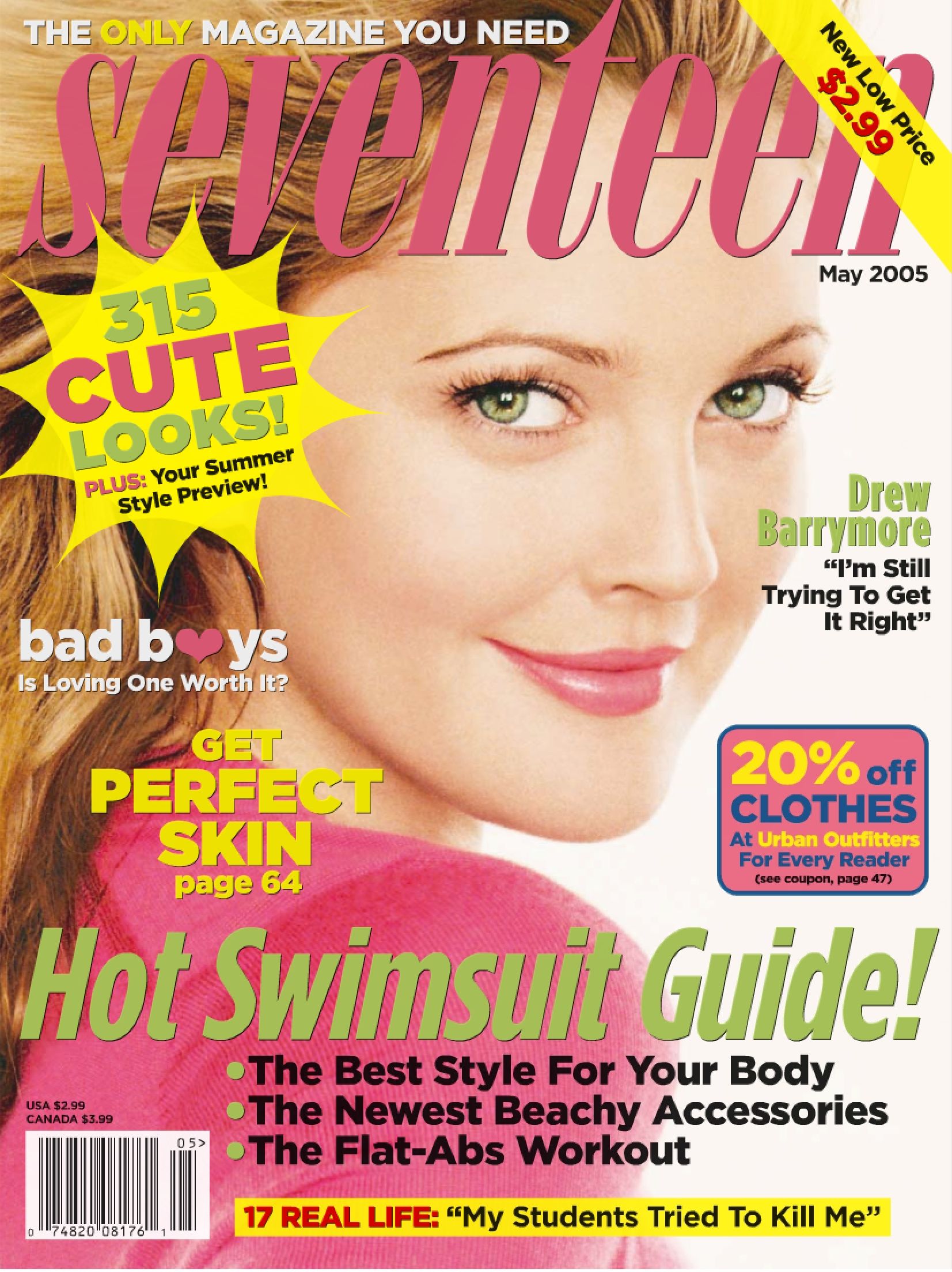 Covers of Seventeen USA with Drew Barrymore , 958 2005 | Magazines ...